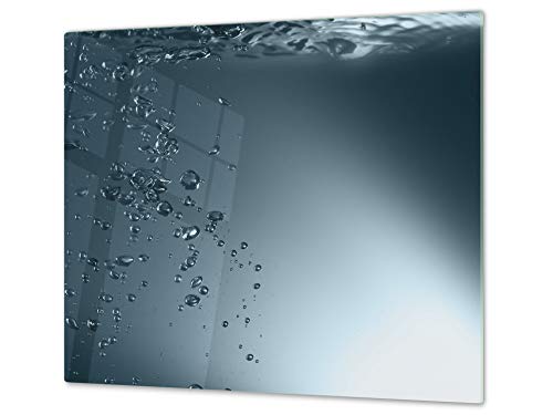 Imitazione Acciaio Tagliere in Vetro temperato 80x52 cm Materiale-Texture Tulup Proteggi-Piano di Lavoro e spianatoia Copri-Piano Cottura Grigio Cubierta de vidrio