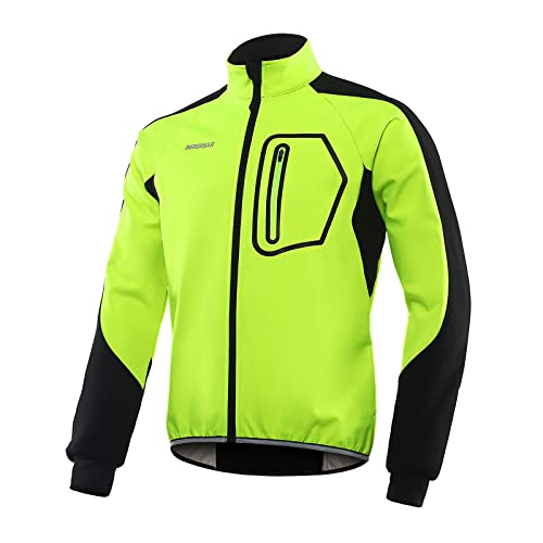 Giubbino invernale ciclismo windtex antivento giallo fluo nero bici mtb giacca 